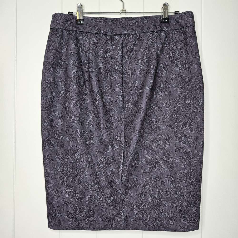 ELLE Pencil Skirt Black Floral Size 6